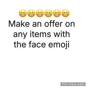 Make offer on any items with the face emoji 😁
